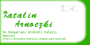 katalin arnoczki business card