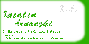 katalin arnoczki business card